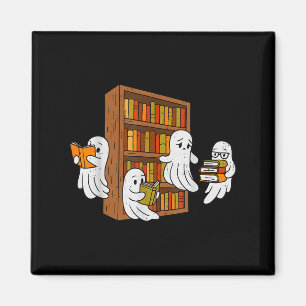 Soky Ghost Reading Books Halloween Library Bookwel Magnet