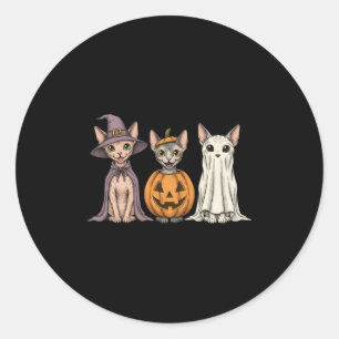 Soky Ghost Sphynx Cat Lover Pumpkin Halloween Long Runder Aufkleber