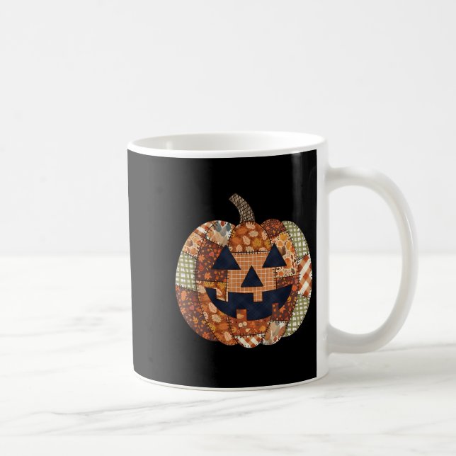 Soky Halloween Pumpkin Patchwork Niedlich Fall Sok Kaffeetasse (Rechts)