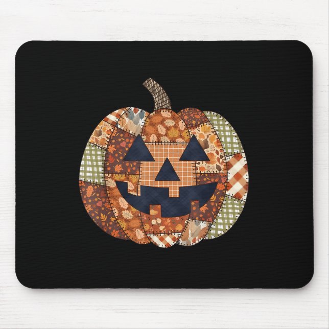 Soky Halloween Pumpkin Patchwork Niedlich Fall Sok Mousepad (Vorne)
