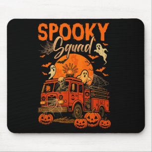 Soky Halloween Squad Skeleton Driving Firetruck Ho Mousepad