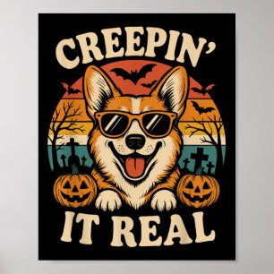 Soky Niedlich Creen' It Real Funny Hund Halloween  Poster