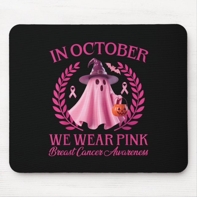 Soky Nk Ghost Halloween Oktober Brustkrebs Krieg Mousepad (Vorne)