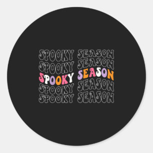Soky Season Groovy Halloween Kostüm Retro Wave Ha Runder Aufkleber