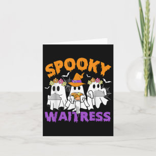 Soky Waitress Funny Ghost Halloween Karte