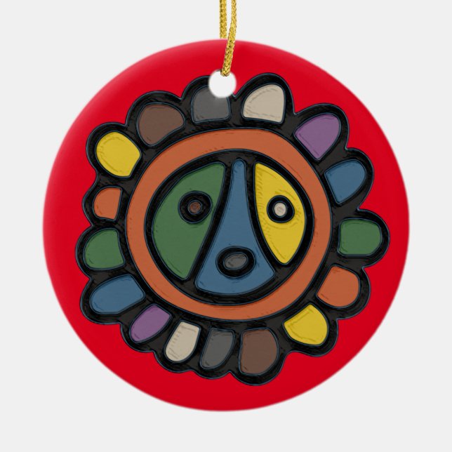 Sol Taino Circle Ornament (Vorne)