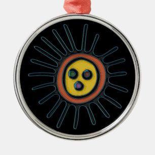 Sol Taino Circle Ornament Aus Metall