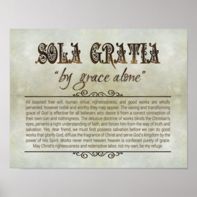 "SOLA GRATIA" 14x11 Poster (Archival, Matte) (Vorne)