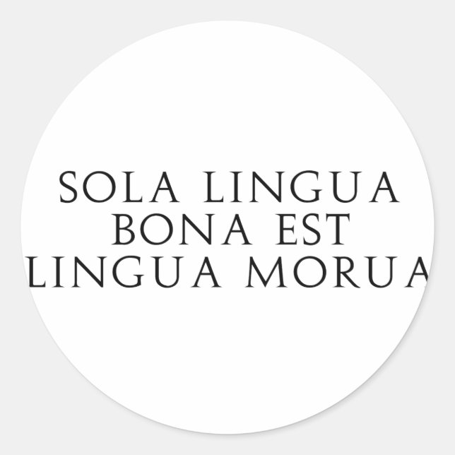 Sola Lingua Bona Runder Aufkleber (Vorderseite)