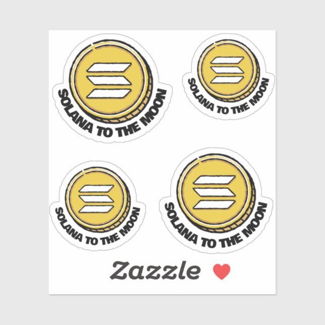 SOLANA TO MOON Geschenkkryptographie Aufkleber (Blatt)