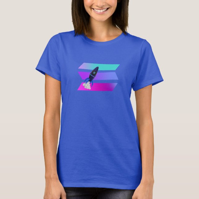SOLANA und Raketenaltcoin-Geschenkkrypta für sie T-Shirt (Vorderseite)