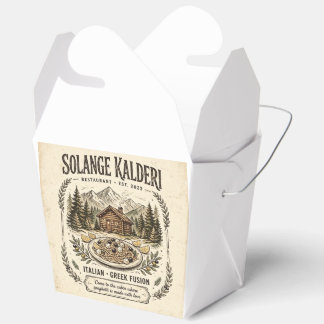 Solange Kalderi Restaurant Frontlogo & Rückmenü Geschenkschachtel