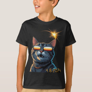 Solar 2024 Eclipse Cat Wearing Eclipse Glasses 1 T-Shirt