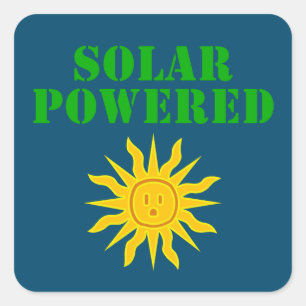 Solar angetrieben quadratischer aufkleber