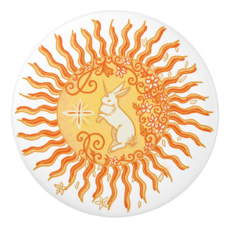 Solar Bunnicorn Keramikknopf Keramikknauf