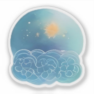 Solar Drift Above Azure Bloom Aufkleber