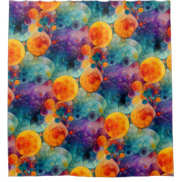 Solar Drift Vibrant Fractal Art Abstract Pattern Duschvorhang