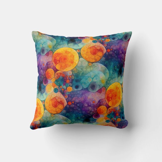 Solar Drift Vibrant Fractal Art Abstract Pattern Kissen (Rückseite)