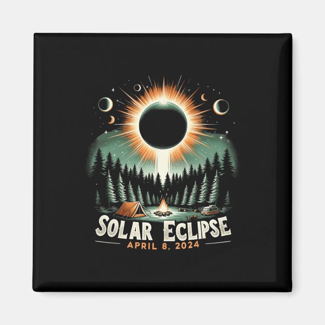 Solar Eclipse 04.08.2024 American Solar Eclipse Magnet (Vorne)