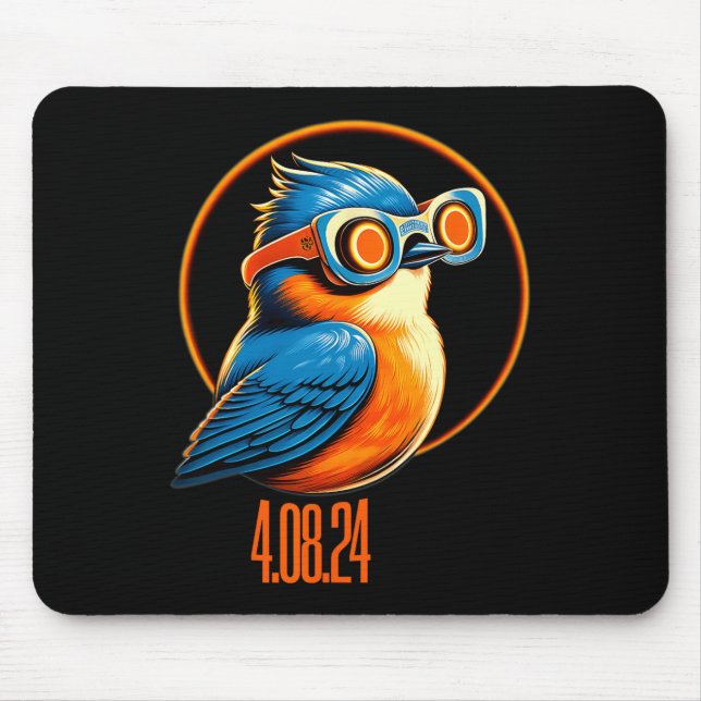 Solar Eclipse 04 08 2024 Eastern Bluebird Eclipse Mousepad (Vorne)