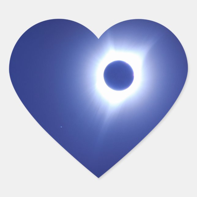 Solar Eclipse 2017 Totalität Herz-Aufkleber (Vorderseite)