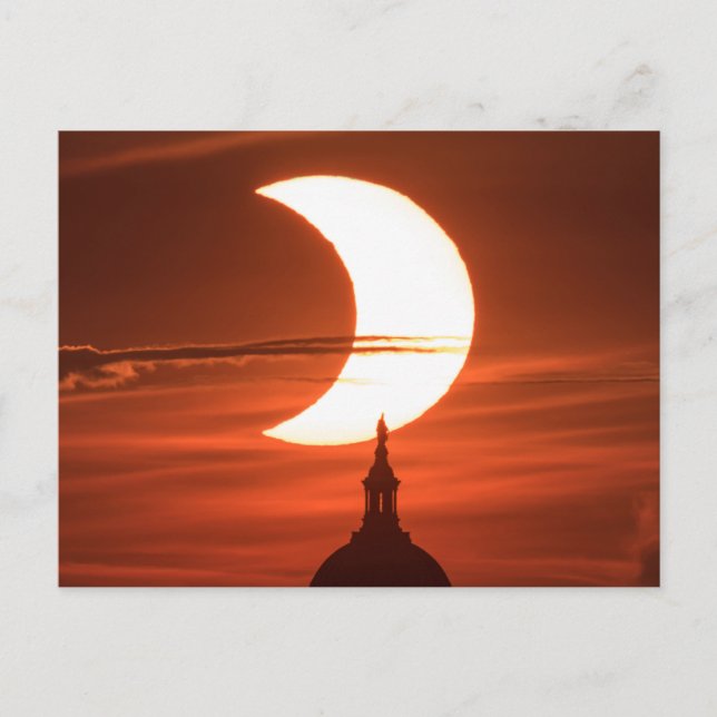 Solar-Eclipse 2021 mit der Bezeichnung Postkarte (Vorderseite)