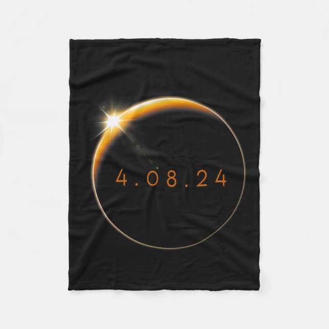 Solar Eclipse 2024 040824 Eclipse Fleecedecke (Vorderseite)