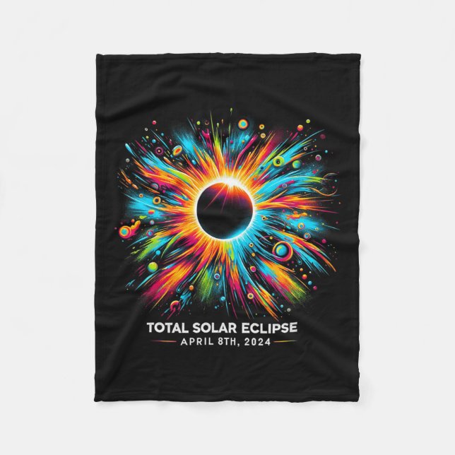 Solar Eclipse 2024 04,08,24 Eclipse Mens Womens Ki Fleecedecke (Vorderseite)