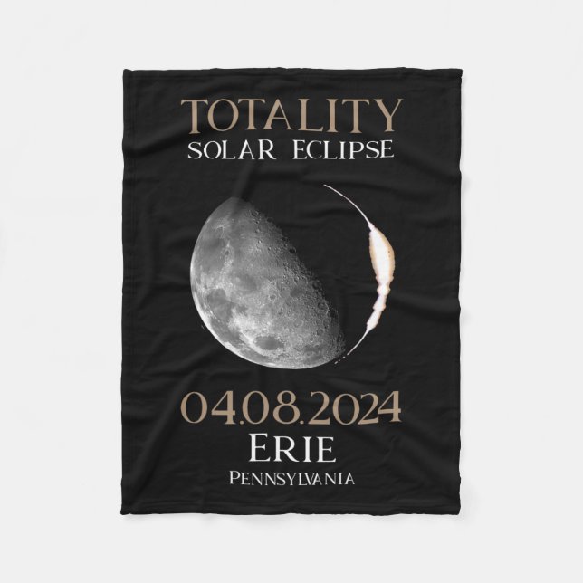 Solar Eclipse 2024 04,08,24 Erie Pennsylvania Fleecedecke (Vorderseite)