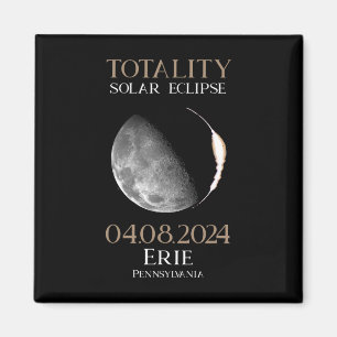 Solar Eclipse 2024 04,08,24 Erie Pennsylvania Magnet
