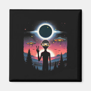 Solar Eclipse 2024 Alien April 8 Amerika Totalität Magnet