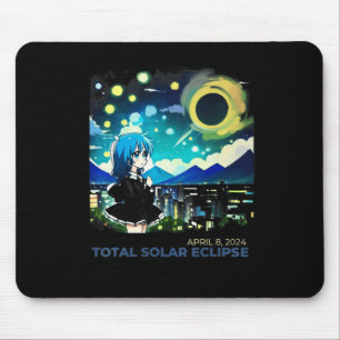 Solar Eclipse 2024 Anime Style Art Mousepad