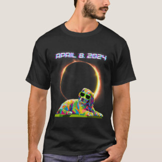 Solar Eclipse 2024 April 8 Dog Solar Eclipse Glass T-Shirt