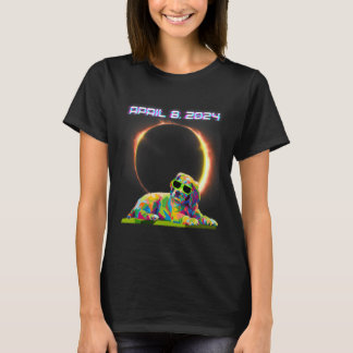 Solar Eclipse 2024 April 8 Dog Solar Eclipse Glass T-Shirt