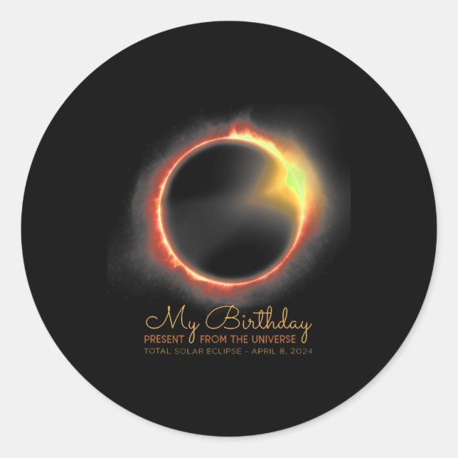 Solar-Eclipse 2024 April 8 Gesamt-Eclipse Runder Aufkleber (Vorderseite)