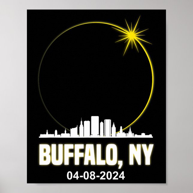Solar Eclipse 2024 Buffalo Skyline Total Solar Ecl Poster (Vorne)