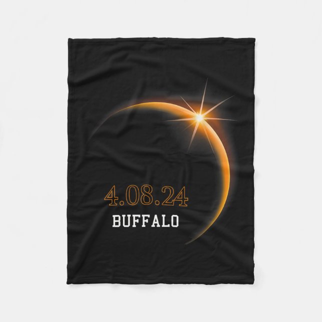 Solar Eclipse 2024 Buffalo Totality Spring 4,08,24 Fleecedecke (Vorderseite)
