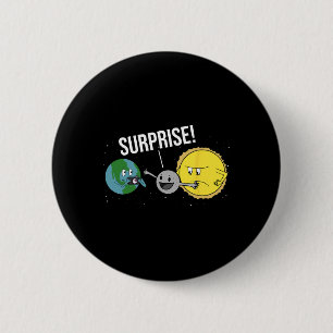 Solar Eclipse 2024 Cartoon Moon Coveri Button