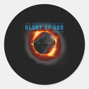 Solar Eclipse 2024 Christliche Herrlichkeit Gottes Runder Aufkleber