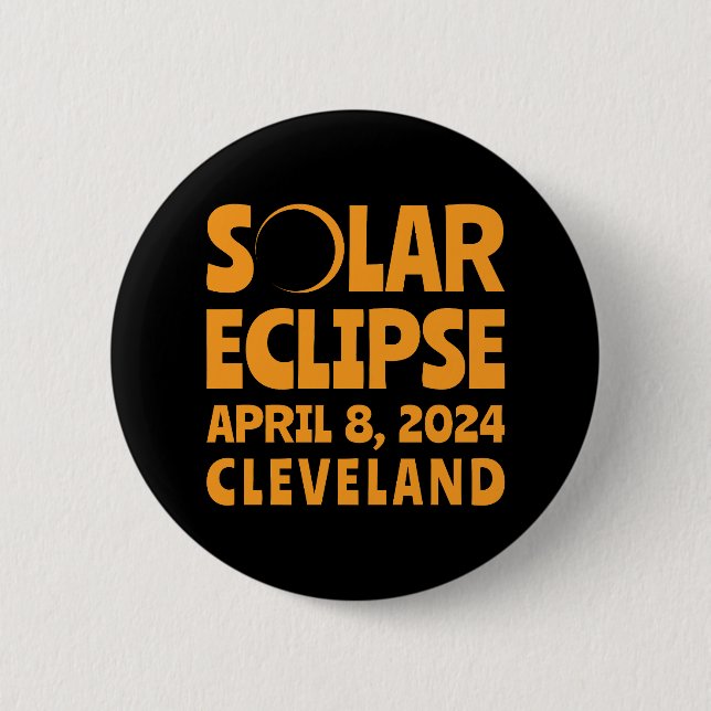 Solar Eclipse 2024 Cleveland Ohio Button (Vorderseite)