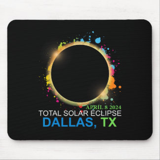 Solar Eclipse 2024 Dallas Texas farbenfrohe Totali Mousepad