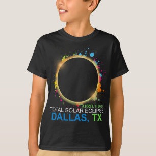 Solar Eclipse 2024 Dallas Texas farbenfrohe Totali T-Shirt
