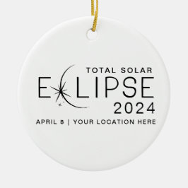 Solar Eclipse 2024 - Gedenken an den Standort Keramik Ornament