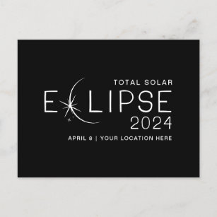 Solar Eclipse 2024 - Gedenken an den Standort Postkarte