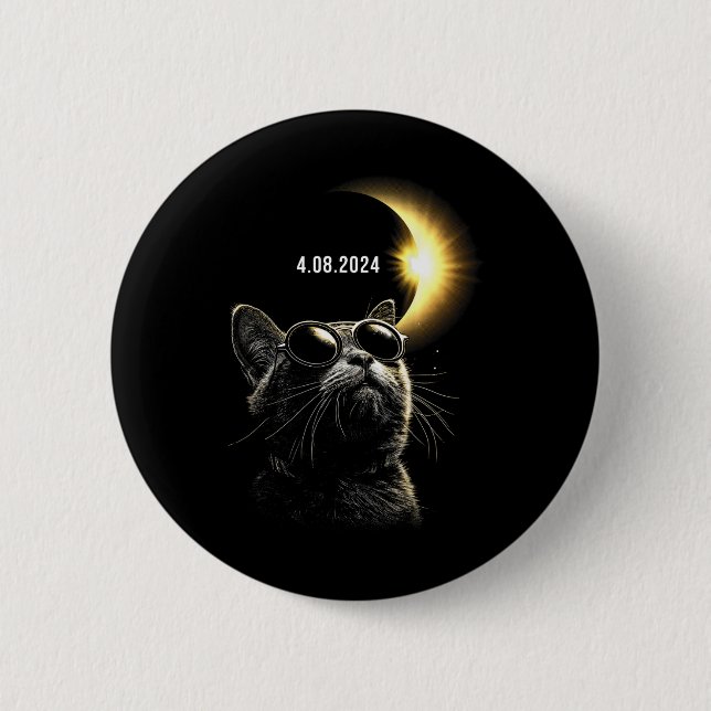 Solar Eclipse 2024 Gesamt Eclipse 8. April 2024 Ca Button (Vorderseite)