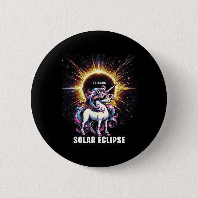 Solar Eclipse 2024 Gesamt Eclipse 8. April 24 Unic Button (Vorderseite)