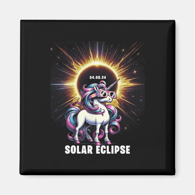Solar Eclipse 2024 Gesamt Eclipse 8. April 24 Unic Magnet (Vorne)