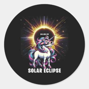 Solar Eclipse 2024 Gesamt Eclipse 8. April 24 Unic Runder Aufkleber
