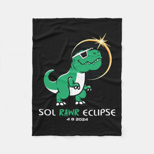 Solar Eclipse 2024 Gesamt Eclipse 8. April Sol Raw Fleecedecke (Vorderseite)