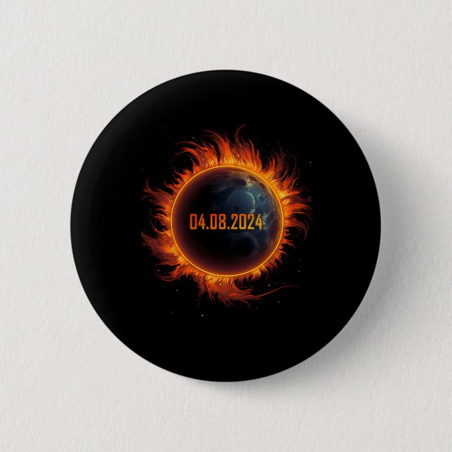 Solar-Eclipse 2024 Gesamt-Sun-Eclipse Button (Vorderseite)